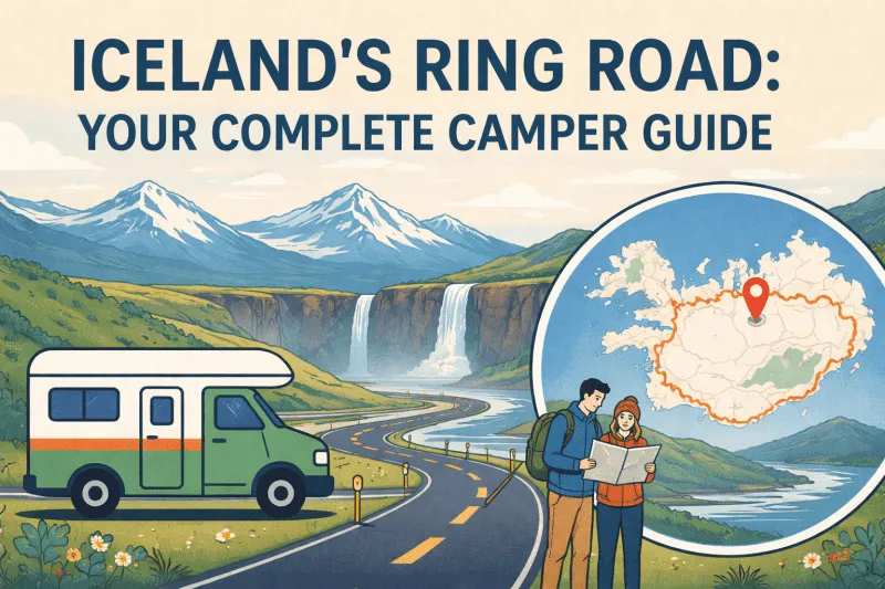 Iceland ring road with RV
