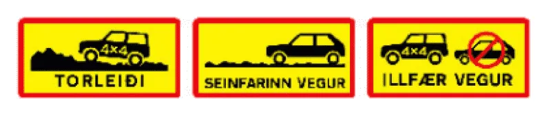 Rough road sign Iceland