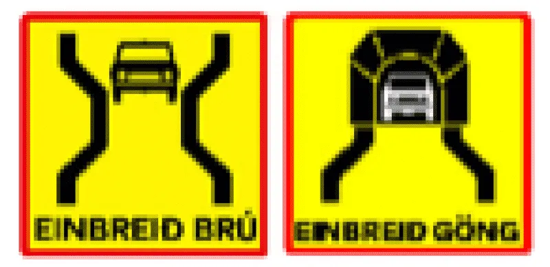 Single lane bridge sign Iceland